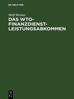 cover image of Das WTO-Finanzdienstleistungsabkommen